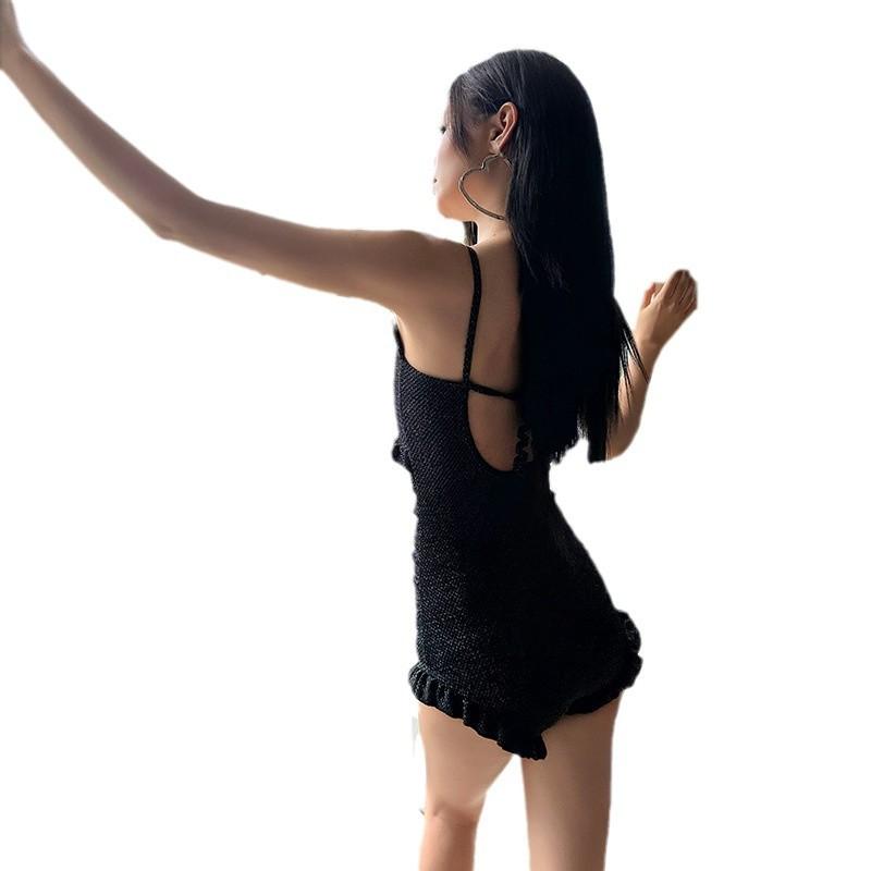 Source Korean one-piece swimsuit female sexy triangle backless belly and thin hot spring vacation swimsuit