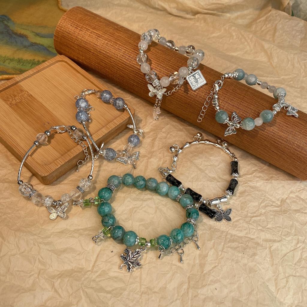 Fairy Style Deluxe Beaded Bracelet For Women Elegant Electroplated Alloy Jewelry