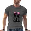 Gothic Punk Combat Boots and Socks TShirt Casual All Match Short Sleeve TShirt