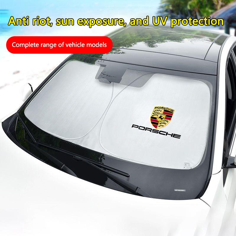 Folding Car Windshield Sun Shade Cover Visor UV Protection For Porsche Cayenne Panamera Macan 911 Taycan Boxster Cayman 918Pajun