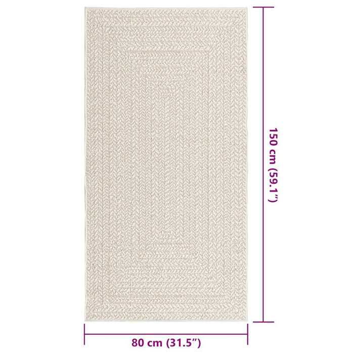 VidaXL Tapis ZIZUR crème 80x150 cm aspect de jute intérieur extérieur, tapis d'extérieur, tapis de sol, tapis d'intérieur, 4010359