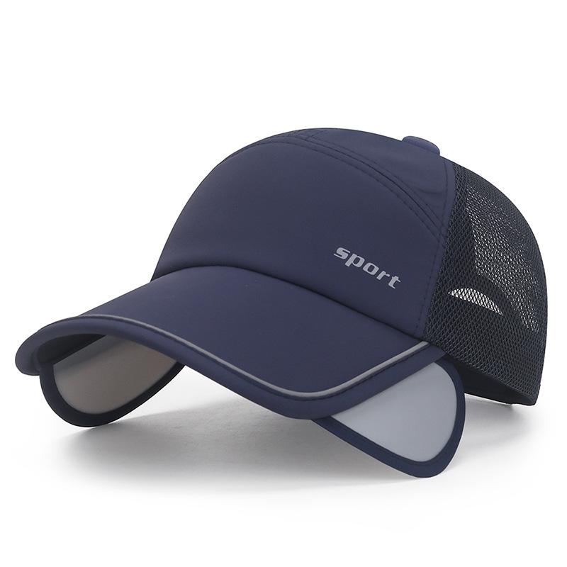 Spring and Summer Men's and Women's Sunshade Drawstring Fishing Baseball Cap Reflective Printed Cap