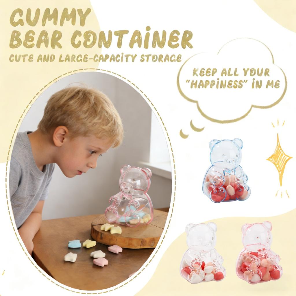 Bear Shaped Candy Box Gift Container For Baby Full Month Celebration Wedding Candy Packaging Decorative Snack Box