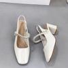 Fashion Baotou Sandals Women's Outside Wear 2025 New Summer French Mary Jane One Word Belt Block Heel Back Empty Single Shoes