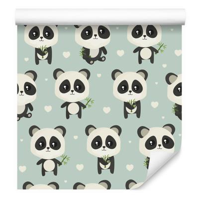 Panda Wallpaper with Leaves for Living Room and Bedroom 50x1000