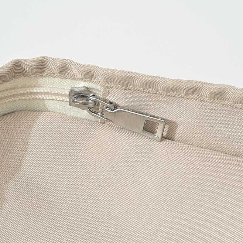 Mode Nylon Tragetasche Damen Schultertaschen Reißverschluss Mama Umhängetaschen Groß Weiß Einkaufstaschen Geldbörsen