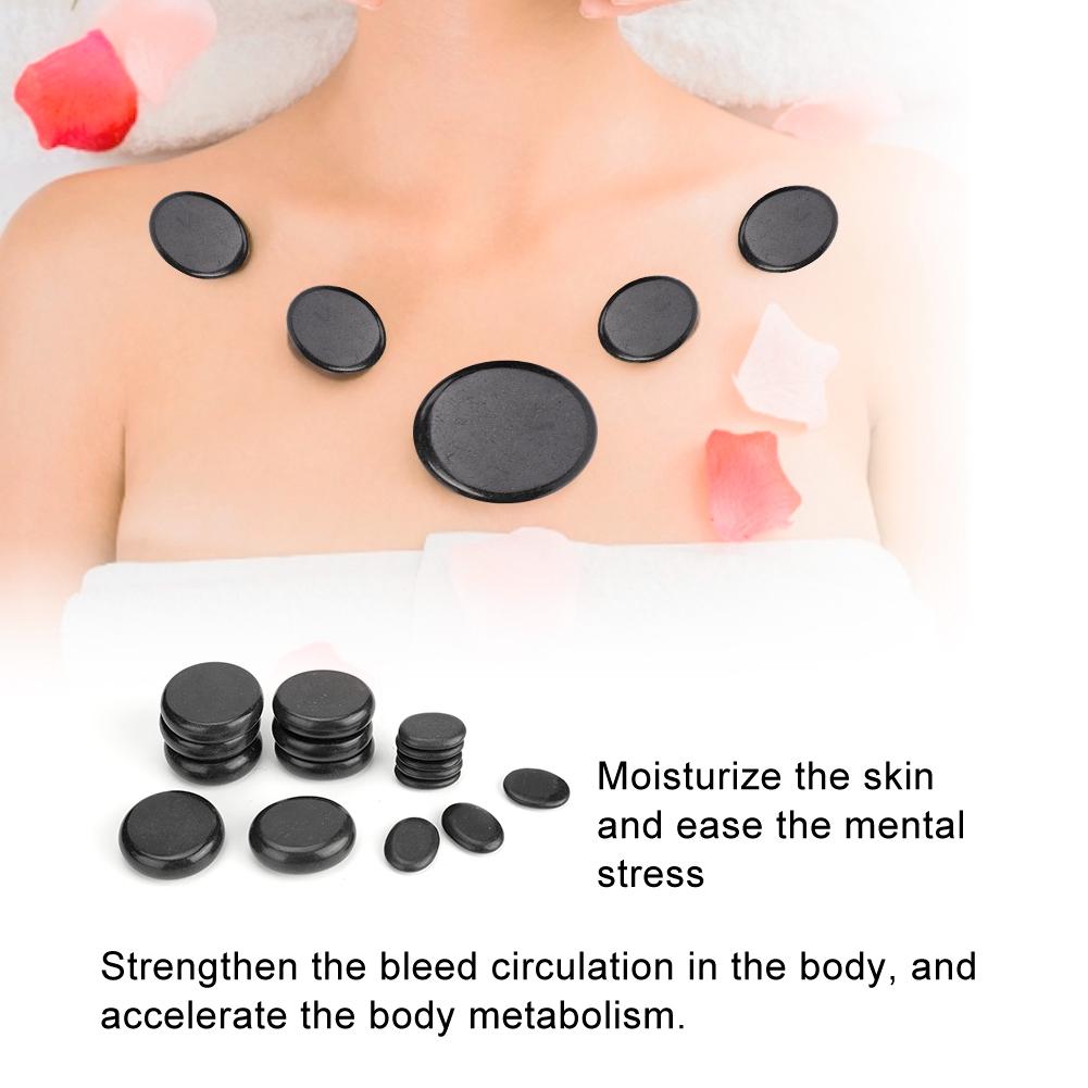 16pcs/set Hot Spa Massage Stone Set Heated Basalt Body Massage Rock Kit
