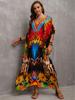 Beach Vacation Loose-Fit Rayon Print Cover-Up Shirt