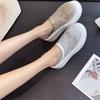 Heightened Sandals Summer New Round Toe Deep Slip Rhinestone Mesh Breathable Versatile Wrapped Head Flip-Flops