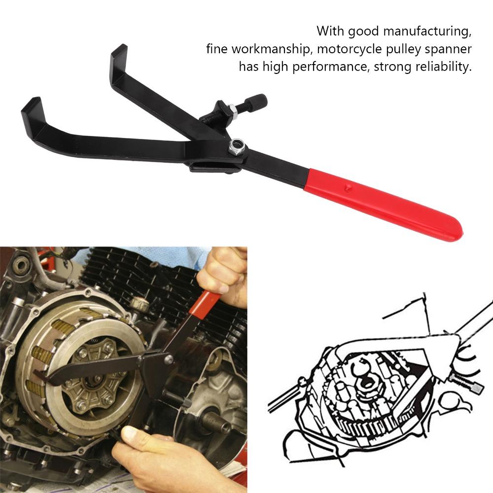 Adjustable Clutch Holder Wrench Carbon Steel PVC Grip Flywheel Holder Spanner Universal 68-125mm Flywheel Sprocket Wrench