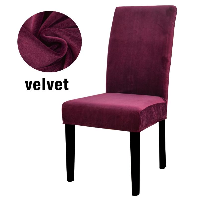 Velvet Chair Slipcovers for Dining Room Stretchy Super Soft Parson Chair Seat Covers Chair Protectors for Party Pet Protection