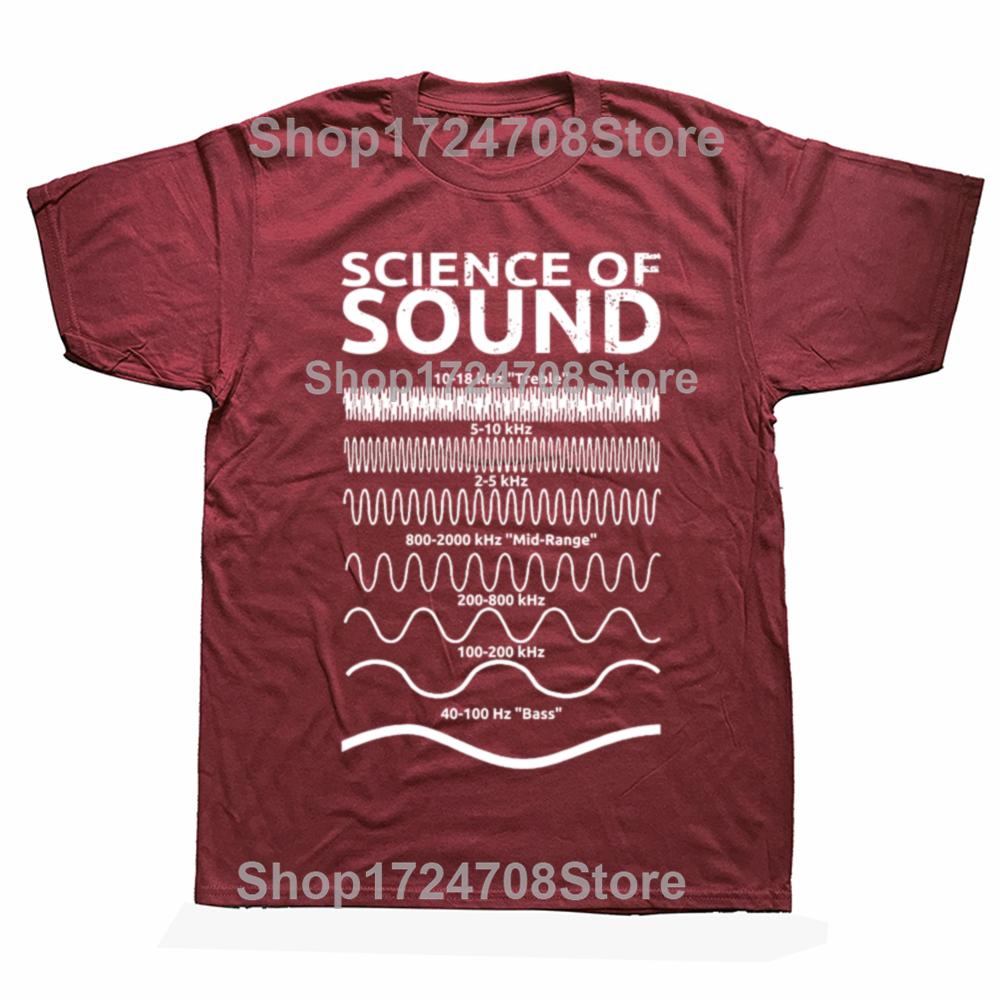Men T Shirt Science of Sound Engineer Washed T Shirts Kawaii Audio Engineer Musician Summer Tee Shirt Streetwear Tops Gift