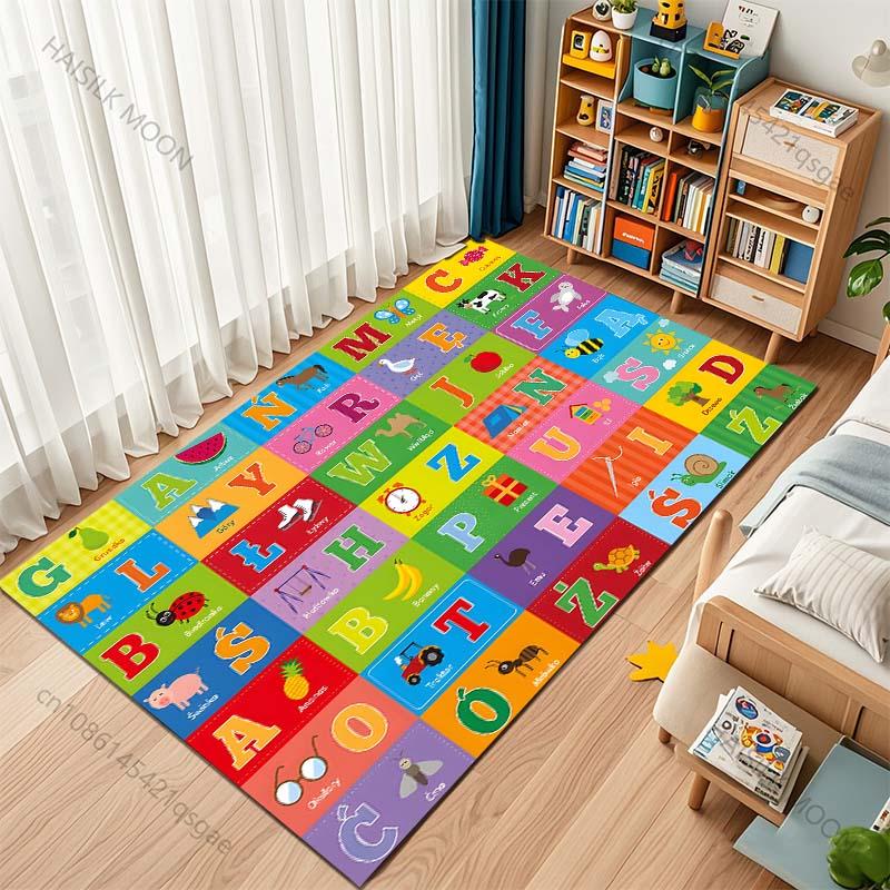 Cartoon Letters ABC Carpet for Living Room Bedroom Sofa Creative Doormat Home Decor Area Rug Children's Activity Carpet