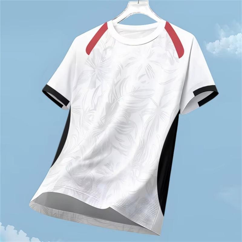 Fashion Gradient Sports T Shirts For Men Summer Casual Quick Dry Running Football Training T-shirts Loose Breathable Gym Tees