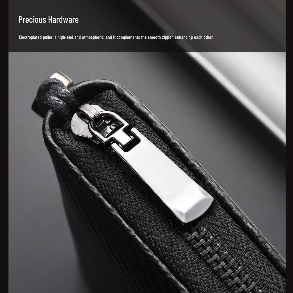 Men's RFID Anti-Theft Carbon Fiber Wallet - Large Capacity with Multi-Card Slots and Coin Purse