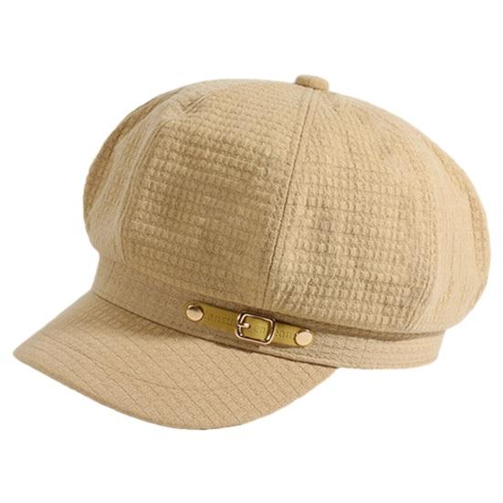 

Женская осенне-зимняя шляпа, шляпа художника с короткими полями и пряжкой, декор, купольный топ, художественная декоративная женская кепка в стиле ретро хаки