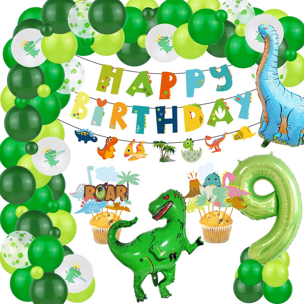 Dinosaur Theme Suit, Boy And Girl Birthday, Baby Birthday Party Decoration, Dinosaur Balloon Background Wall