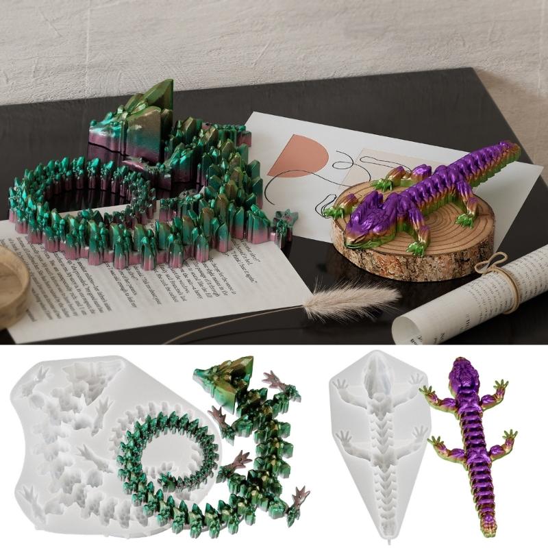 Dragon Crystal Ornament Mold Cute Animal Theme Candle Mould Epoxy Resin Mould for Jewelry Making and Handmade Craft