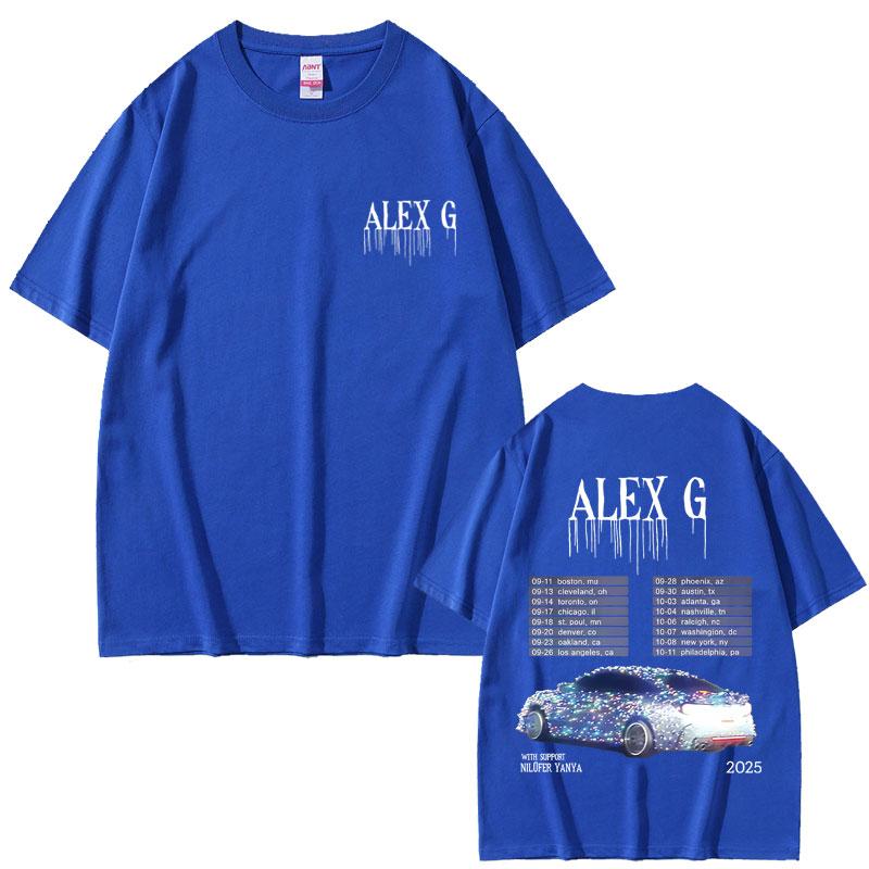 Singer Alex G Tour 2025 T-shirt Summer Men Women Cotton Casual Crewneck T Shirts Male Fashion Oversized Short Sleeve T-shirts