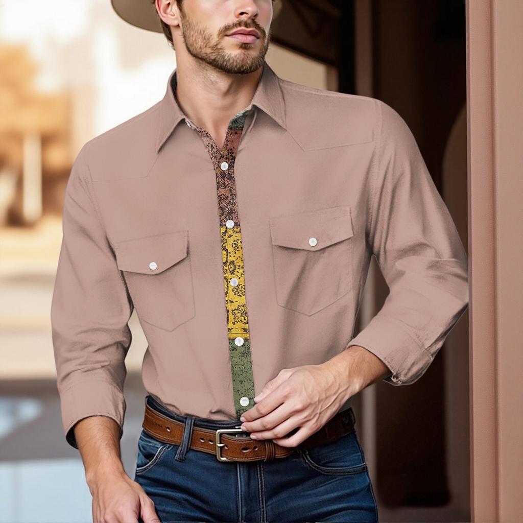 Men'S Fashionable Lapel And Shoulder Length Short Sleeved Casual Top