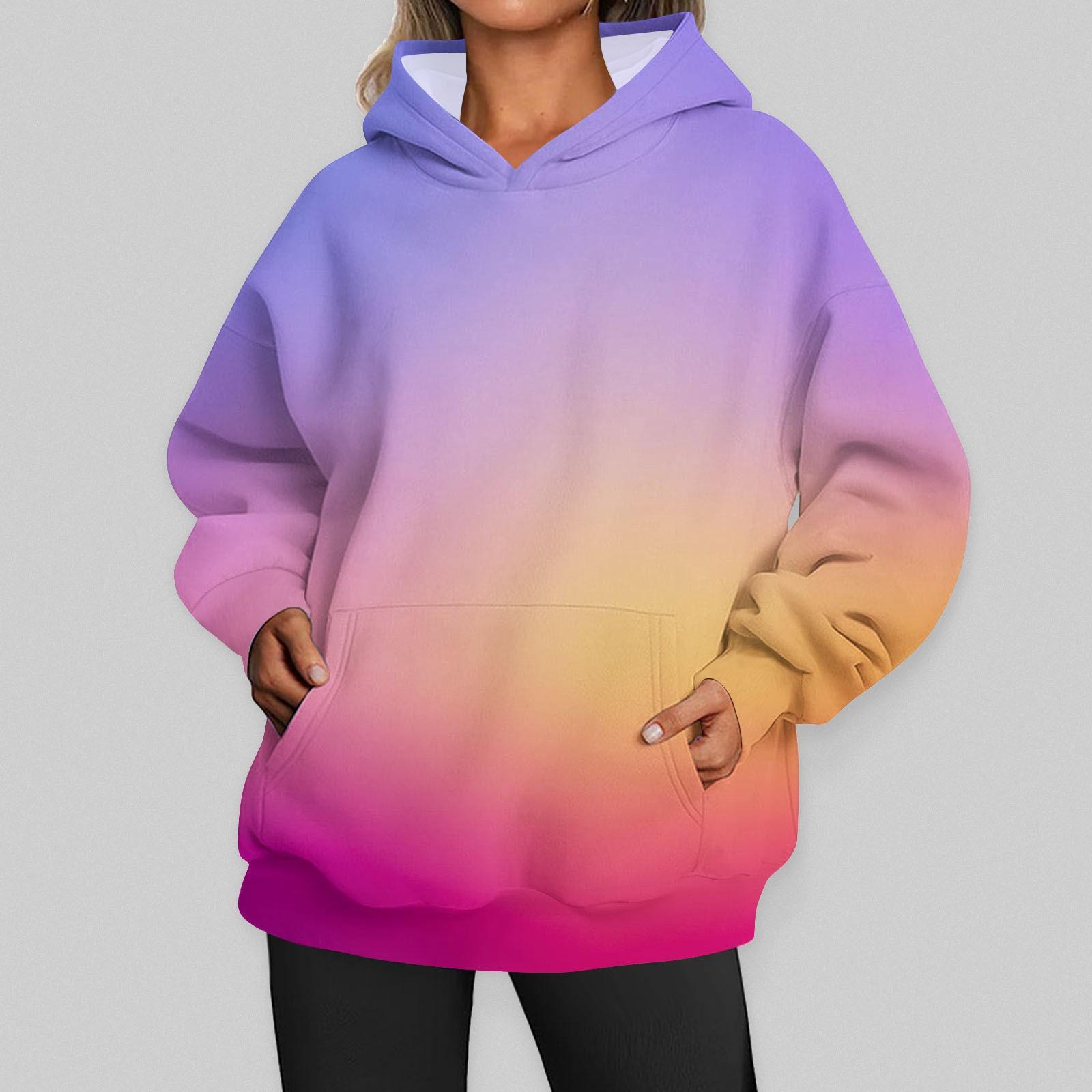 

Толстовки с принтом Tie Dye, топ, женские повседневные осенние тонкие толстовки с длинными рукавами, 2023, свитер, блузка, женская карманная завязка с капюшоном XXL