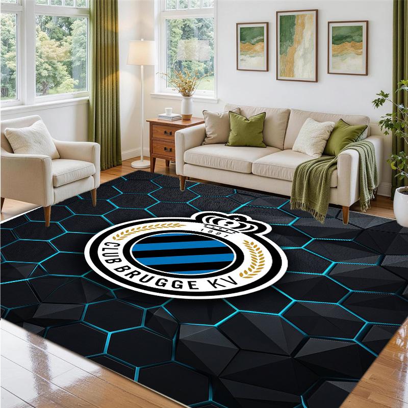 Club Brügge FC Design Kristall-Samt-Teppich Weiche Dekorationsmatte für Schlafzimmer Eingang