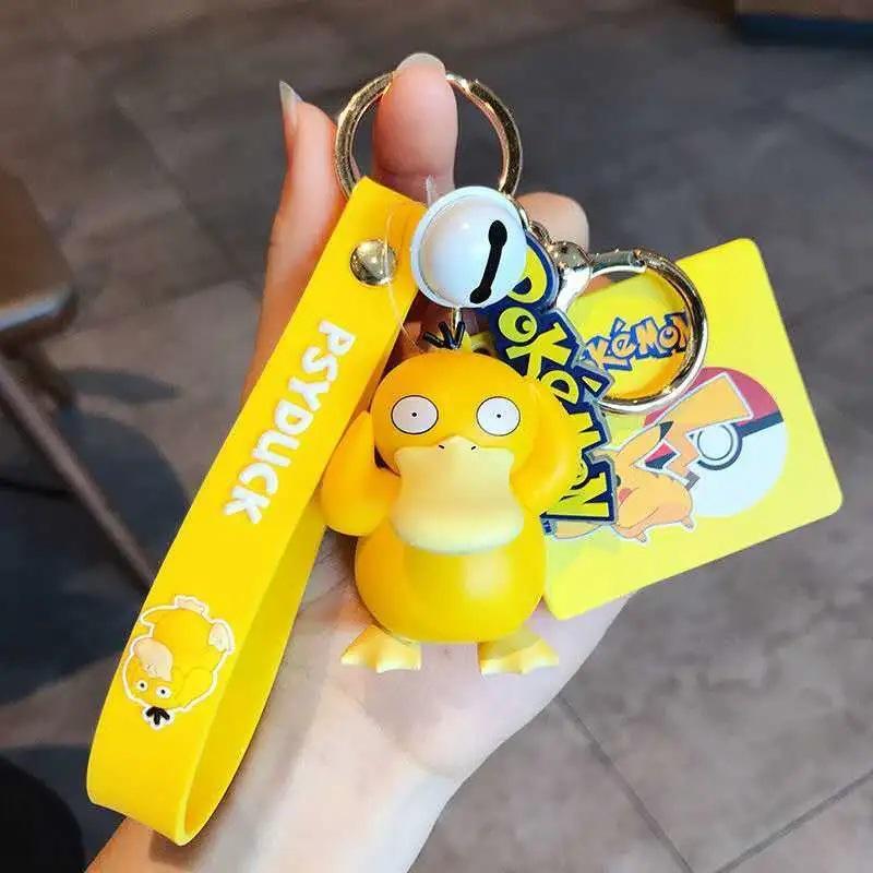 Non-Toxic Pokmon Pikachu Keychain Bag Pendant Cute Cartoon Doll Squirtle Duck Exquisite Car Keychain Ring Gift