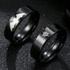 2-Piece Gothic Halloween Stainless Steel Bat & Spiderweb Couple Rings