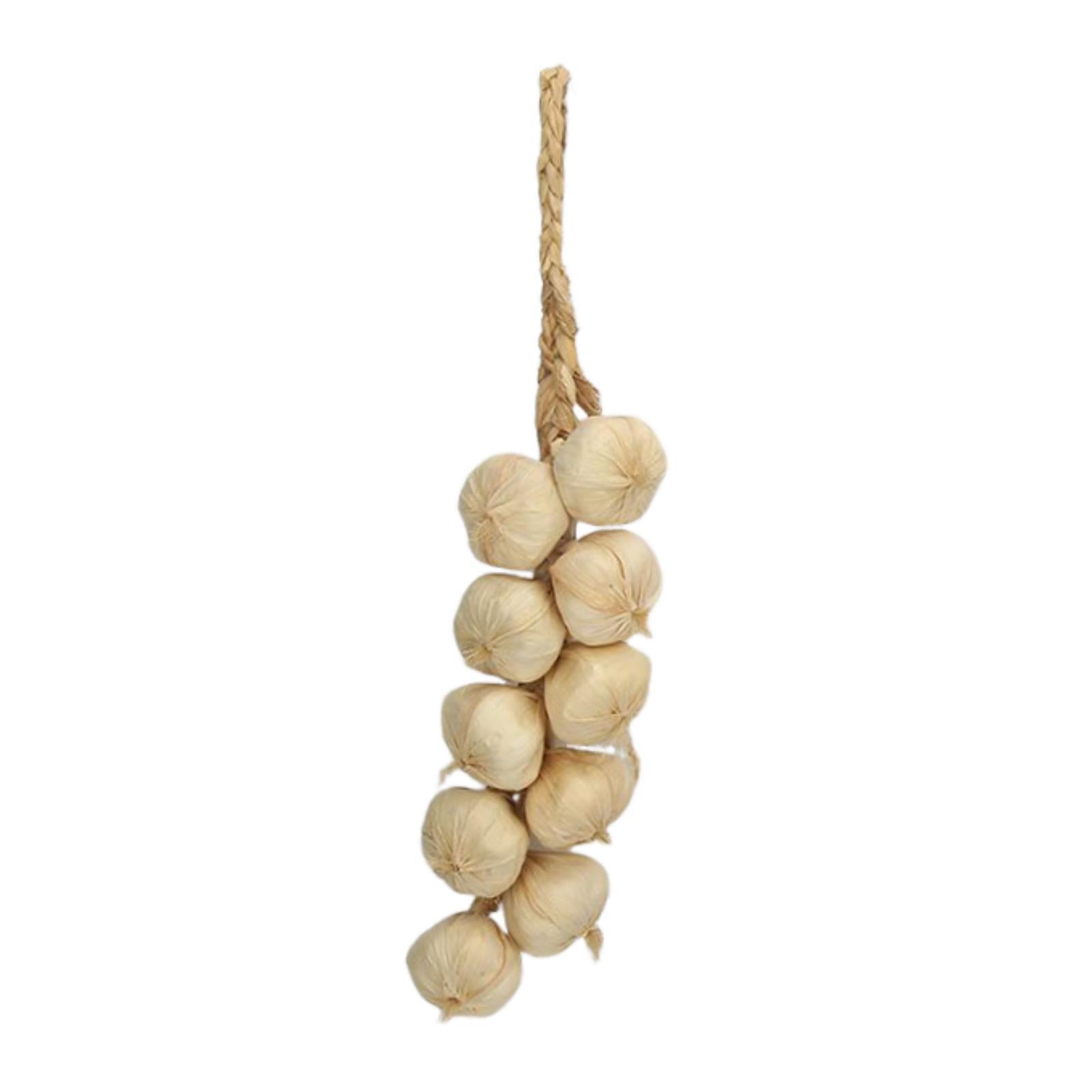 Artificial Garlic String Photo Prop Fake Hanging Garlic Hanging Ornament Artificial Vegetable for Party Kitchen Shop Decoration белый