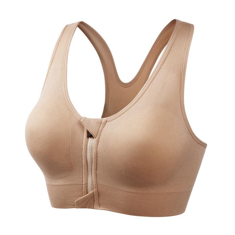 

Женский спортивный бюстгальтер большого размера с застежкой-молнией спереди 2XL