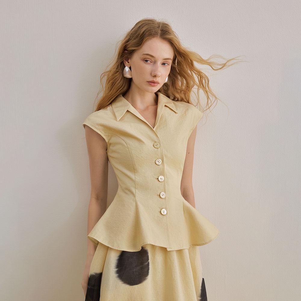 Waiwaiaiem Yy_French V-Neck Vest Top