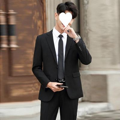 Men's Korean Style Slim Fit Wedding Suit - Spring Formal Jacket for Groom, Business, or Banquet.