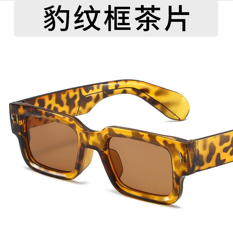 Brand Designer Square Sunglasses Women Men Ocean Color Shades Sun Glasses Female Uv400 Fashion Rectangle Rivet
