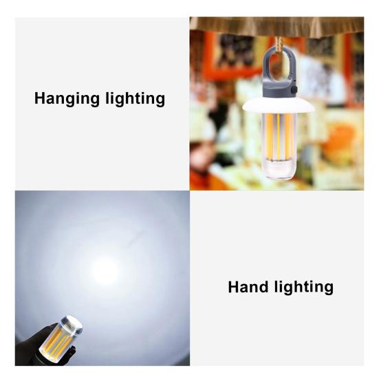 Światło kempingowe 2 w 1 z haczykiem Tryby Regulowane Przenośne Ładowane przez USB-C Super Jasne