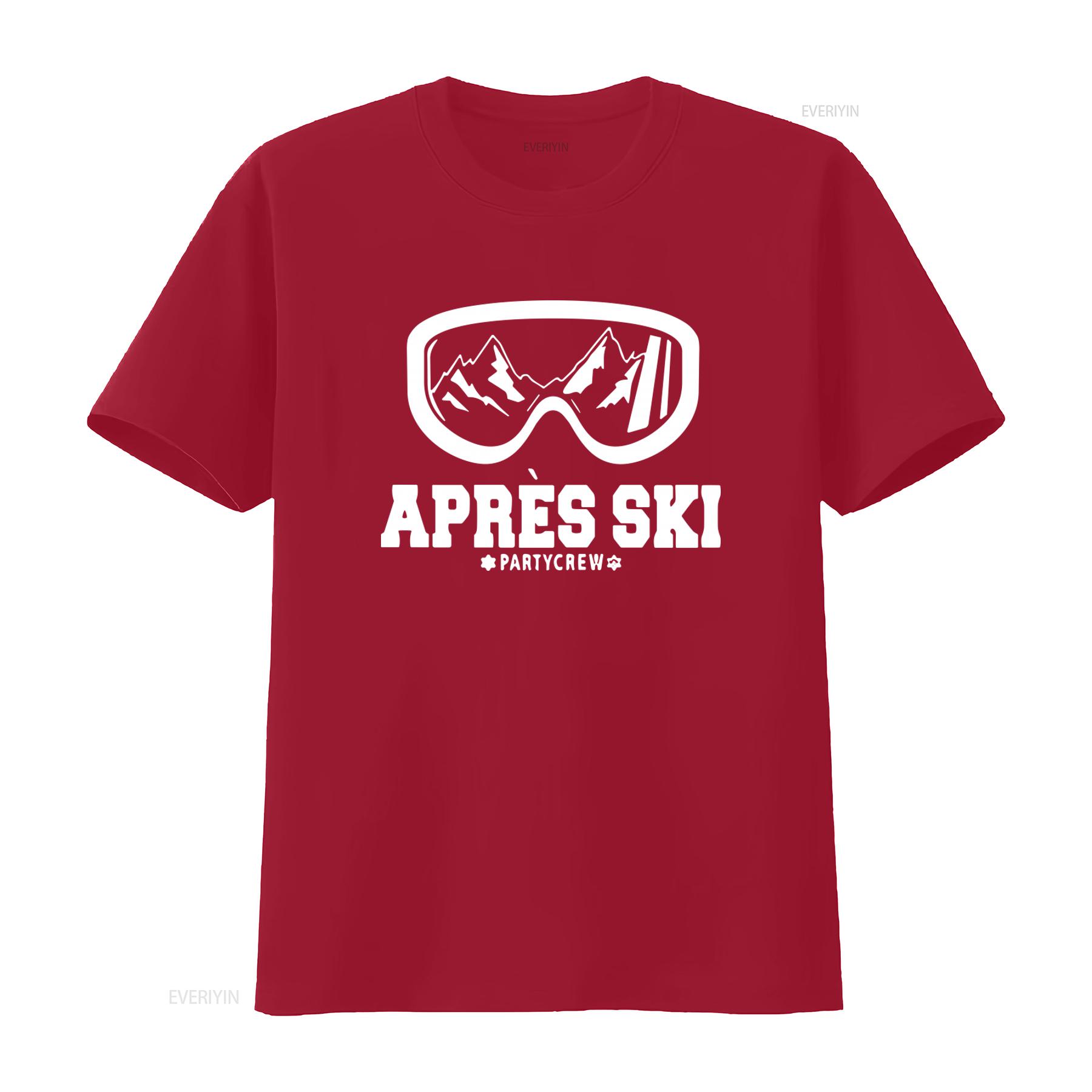 Mens Apres Ski Party Crew Driver Snowboard Winter Athlete T Shirt vintage Washed Slightly homme graphic Casual Comfortable S