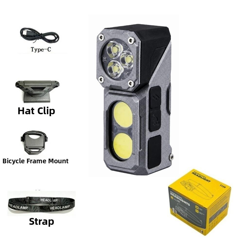 Wave Sensor Rechargeable Work Light Rotatable Head Magnetic Base Sensor Headlamp Rechargeable Dual Light Source Clip Work Light