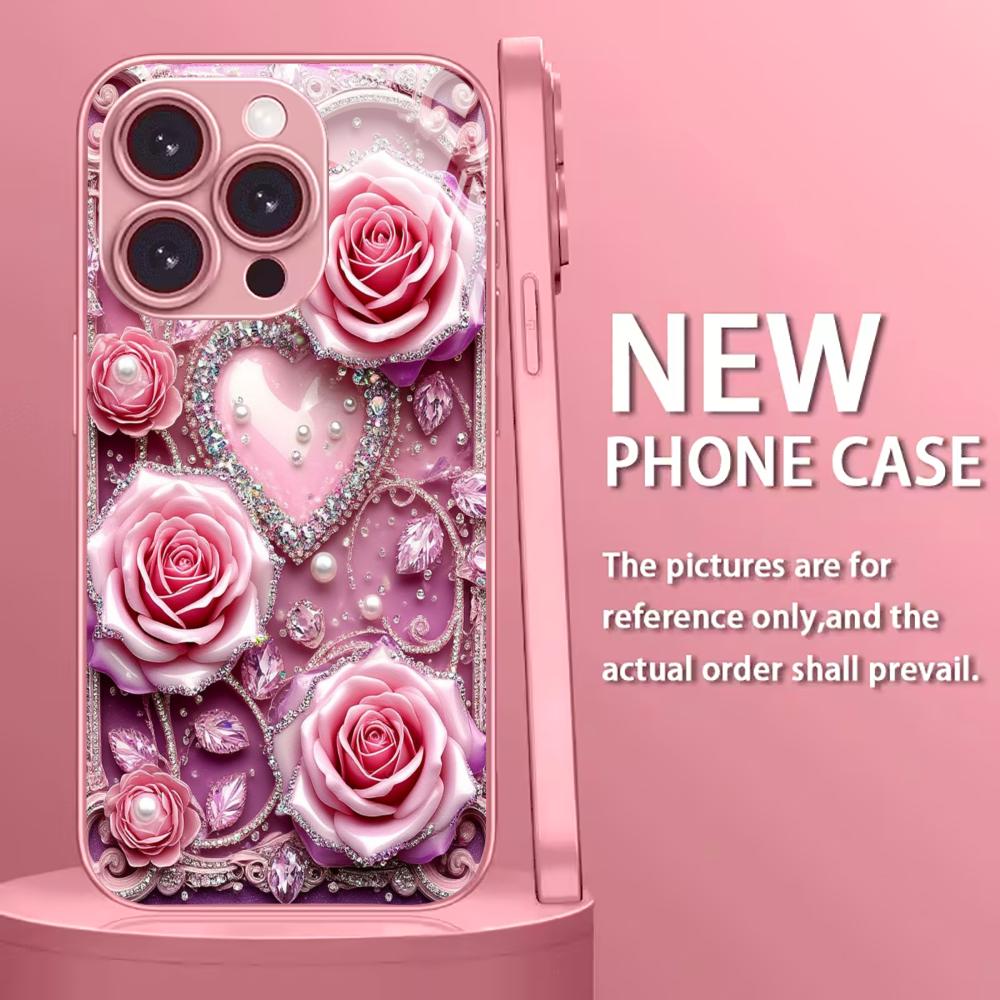 Flowers Love Madam Protect PhoneCase Glass PhoneCase for iPhone 17 16 15 14 13 12 11pm Pro Plus Dropresistant cellphone Female