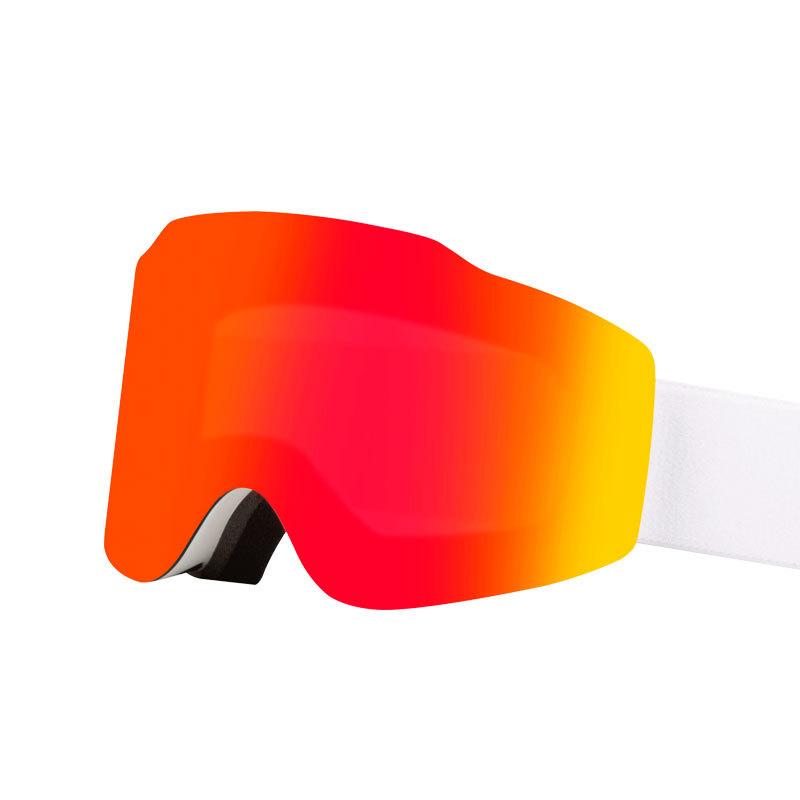

Magnetic children s ski goggles, double-layer windproof, anti-fog, anti-UV protective eyewear, snow equipment, ski glasses, goggles White frame red film