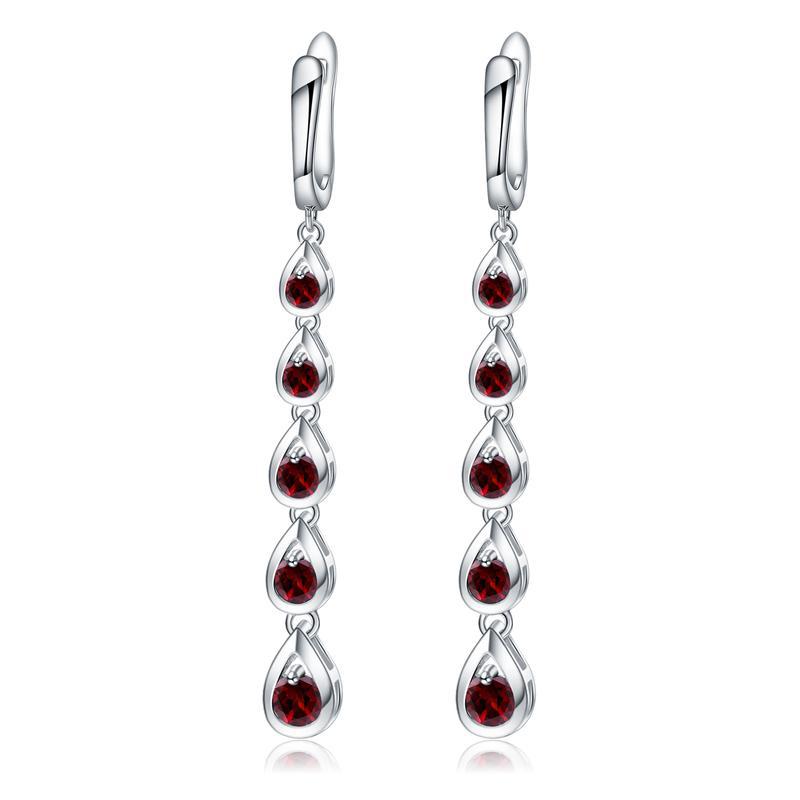 S925 Silver Sapphire Crystal Topaz Earrings, Exaggerated, High-end Earrings, Tassel Droplets, Long Earrings
