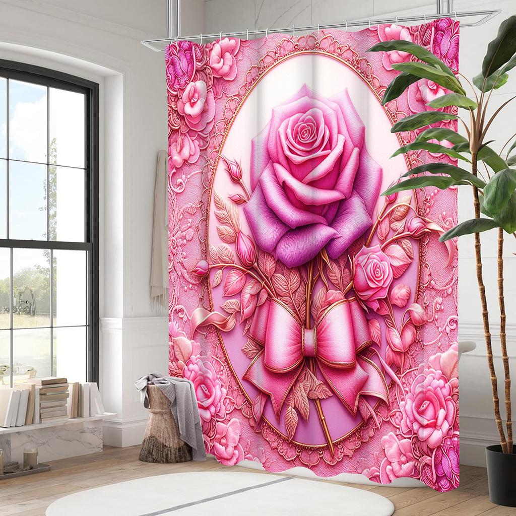 Animals With Floral Birds Pattern Pastoralism Style Bathroom Shower Curtain With 12  Hooks Home Bathroom Decor and Accessories