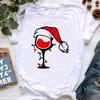 Santa Claus Riding A Dolphin Print Tshirt for Girls White Casual Christmas Gift Tshirt Fashionable Shortsleeved Tshirt Women