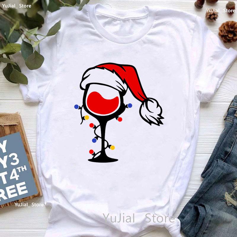 Santa Claus Riding A Dolphin Print Tshirt for Girls White Casual Christmas Gift Tshirt Fashionable Shortsleeved Tshirt Women