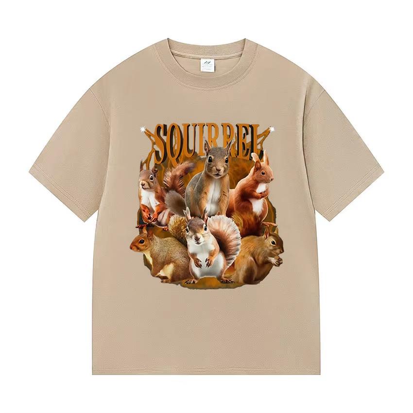 Funny Squirrel Meme Graphic Tshirt Unisex Women Casual Oversized Short Sleeve T Shirts Fashion High Quality Cotton Tees Streetwear