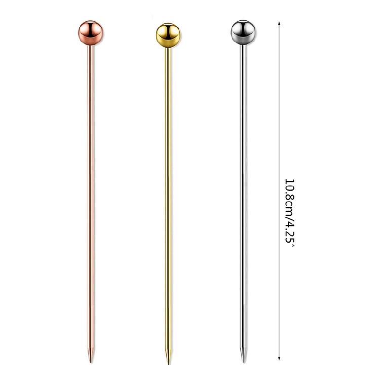 10Pcs Cocktail Picks Stainless Steel Martini Picks Reusable Metal Cocktail Pick