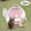 2Pcs Hamster Carrier Cage Clear for Small Animals Chinchilla Dwarf Hamster
