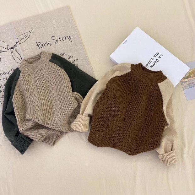 

Winter 2025 Boys & Girls Round Neck Pullover Sweater: Knitted Top for Small & Medium Children 100 cm