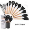 12-Piece Non-Stick Silicone Kitchen Utensil Set with Wooden Handles - High-Temperature Resistant Spoons and Spatulas