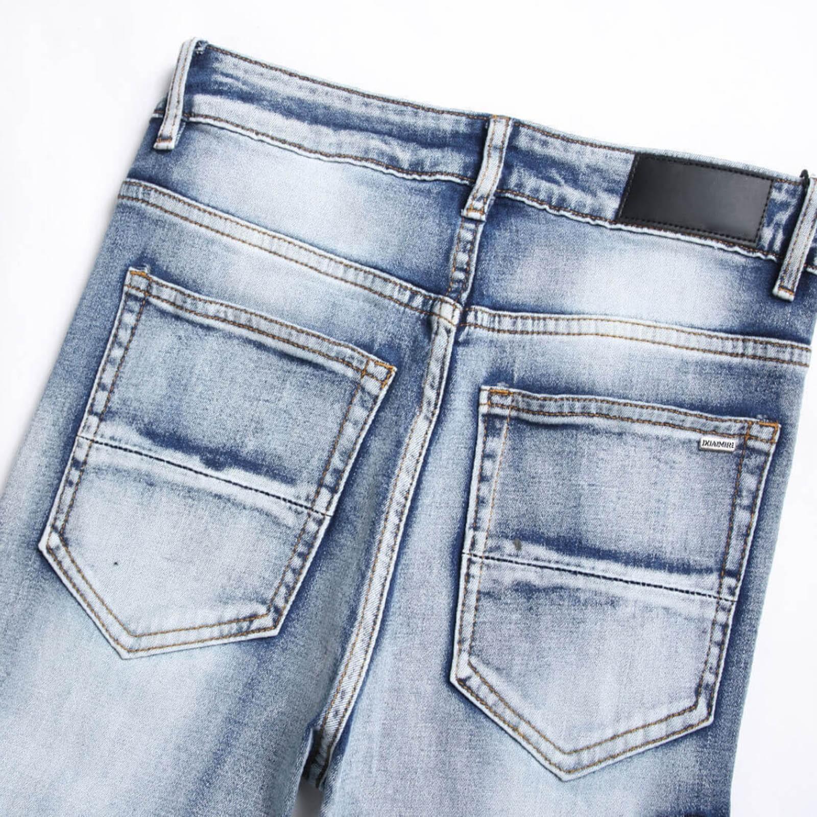 

Джинсы Denim Street Youth Trendy Jeans Stretch с вышитыми отверстиями, узкие мужские джинсы 29 синий