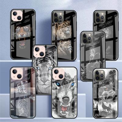 Wolf Dog Cat Bird Lion Tiger Animal Glass Case For Apple iPhone 14 13 11 12 Pro 7 XR X XS Max 8 6 6s Plus SE 2022 Phone Tampa