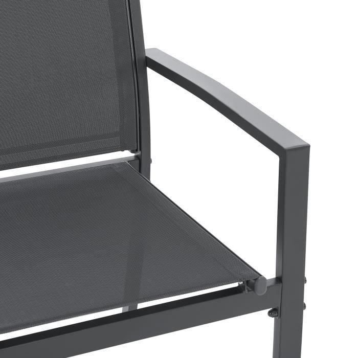 Salon de jardin CEBU - Structure Acier - 4 personnes - Gris